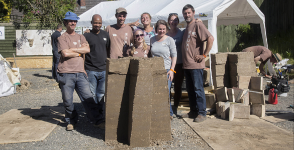 twisting rammed earth columns